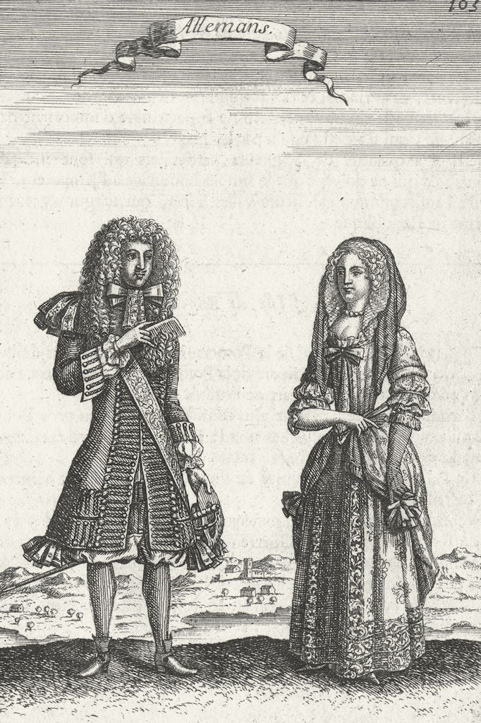 GERMANY. DRESS. Mallet Man Woman traditional dress 1683 old antique print